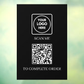 カスタム ブラック QR コード | 注文表示 ウィンドウサイン (シート3)