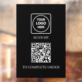 カスタム ブラック QR コード | 注文表示 ウィンドウサイン (シート2)