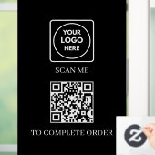 カスタム ブラック QR コード | 注文表示 ウィンドウサイン (ホーム)