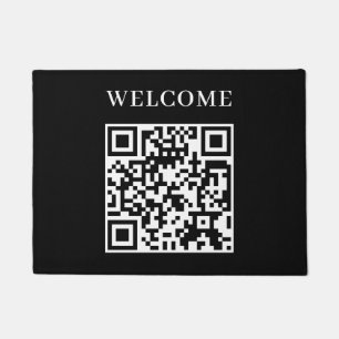 カスタム ブラック QR   ミニマリスト ウェルカム ディスプレイ ドアマット