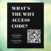 カスタム ブラック WiFi QR | ネットワークパスワード表示 ウィンドウサイン (シート3)