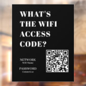 カスタム ブラック WiFi QR | ネットワークパスワード表示 ウィンドウサイン (シート2)