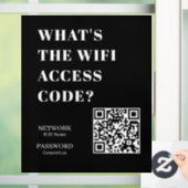 カスタム ブラック WiFi QR | ネットワークパスワード表示 ウィンドウサイン (ホーム)