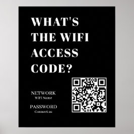カスタム ブラック WiFi QR | ネットワークパスワード表示 ポスター