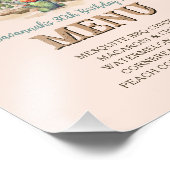 カスタム ブラッシュ ピンクカウガール アップ ロデオ パーティー メニュー サイン (角)