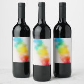 カスタム ブランク モダン カラフル ピンク 赤 黄 青 ワインラベル (ボトル)