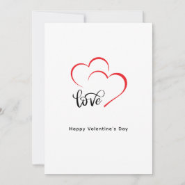 カスタム ブランド レッド ブラック ミニマル バレンタインデー シーズンカード