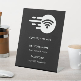 カスタム ブランド Wifi ネットワーク接続 モダン ブラック 台座サイン