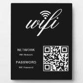 カスタム ブランド WiFi ネットワーク QR コード ホワイト フォトプラーク (正面)