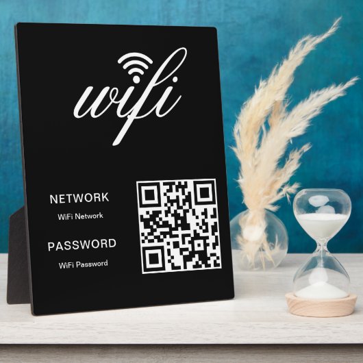 カスタム ブランド WiFi ネットワーク QR コード ホワイト フォトプラーク (側面)