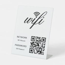 カスタム ブランド Wifi ネットワーク QR コード ホワイト 台座サイン