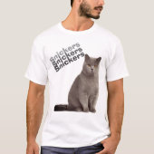 カスタム ブリティッシュ ショートヘア 猫 "Snickers" Tシャツ (正面)