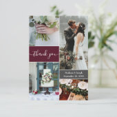 カスタム・ブルゴ結婚ンディの写真コラージ感謝していユー サンキューカード (スタンド正面)