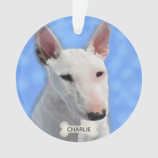 カスタム ブルテリア 犬の写真 オーナメント (正面)