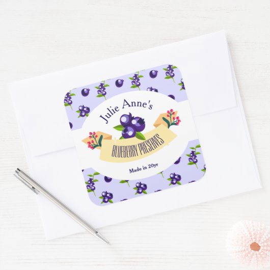 カスタム・ブルーベリー保存用DIY缶詰 スクエアシール (封筒)