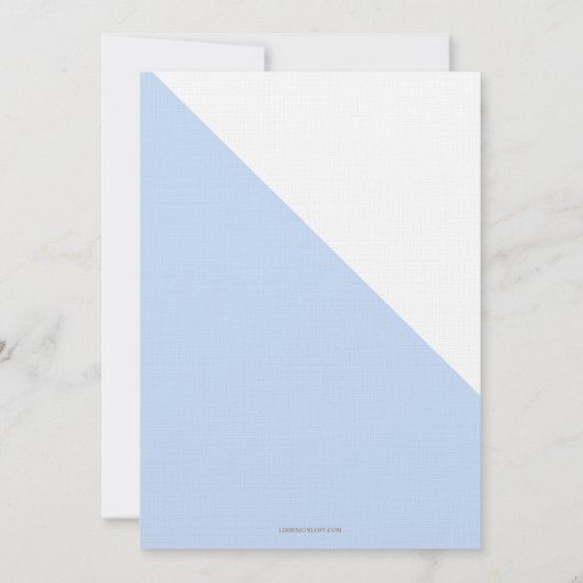 カスタム ブルー ゴールド ジョイント 洗礼と誕生日 招待状 (裏面)