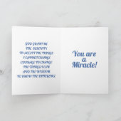 カスタム ブルー フラワーリカバリー マイルストーン ギフト カード (内部)