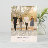 カスタム ブルー ブラック ボタニカル ミニマリスト ヴァーティカル シーズンカード (スタンド正面)