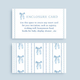 カスタム ブルー リボン 男の子 ベビーシャワー エンクロージャーカード