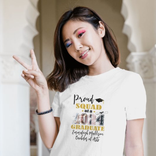 カスタム プラウド スクワッド 写真 2024年 卒業 Tシャツ