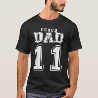 カスタム プラウド バレーボール ダッド ナンバー 11 パーソナライズド Tシャツ