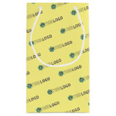 カスタム プロモーション ビジネス ロゴ イエロー スモールペーパーバッグ (裏面)