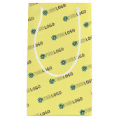 カスタム プロモーション ビジネス ロゴ イエロー スモールペーパーバッグ (正面)