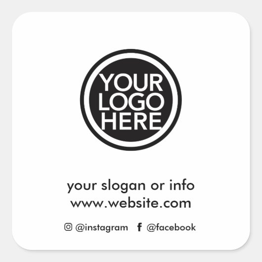 カスタム プロモーション ビジネス ロゴ スクエアシール (正面)