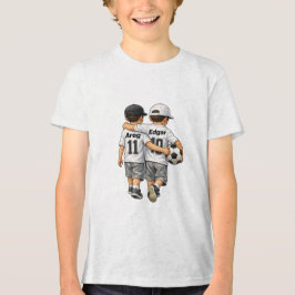 カスタム ベストフレンド サッカー少年 キッズTシャツ トライブレンドTシャツ