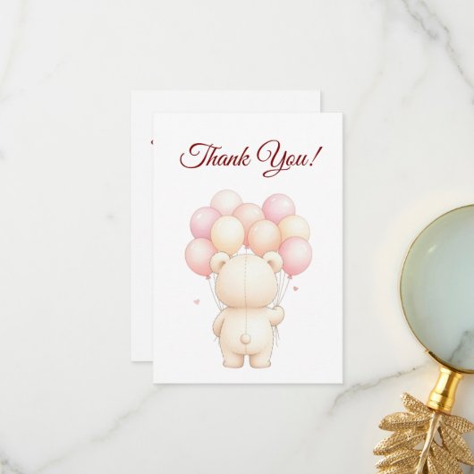 カスタム ベビーシャワー サンキューカード (正面/裏面インサイチュ)
