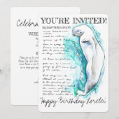 カスタム ベルーガ クジラ イラスト 招待状 (正面/裏面)