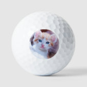 カスタム ペット 猫 写真 モダン ゴルフボール (正面)
