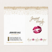 カスタム – ホットピンクと金ゴールド口唇の説明 名刺 (外部フラット)