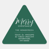カスタム ホリデー 返送先住所ラベル あなたの写真を追加 三角形シール (正面)