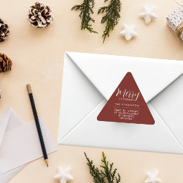 カスタム ホリデー 返送先住所ラベル あなたの写真を追加 三角形シール