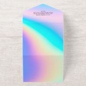 カスタム ホログラフィック モダン エレガント フォイル オールインワン招待状 (外側)