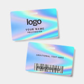 カスタム ホログラフィック 従業員名、ロゴ、バーコード バッジ (正面＆裏面)