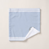 カスタム ホワイト イーグル & ライトブルーのストライプ3本 バスタオルセット (ウォッシュタオル)