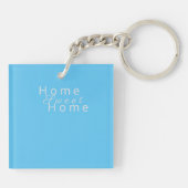 カスタム"ホームスイートホーム"ライトスカイブルー キーホルダー (裏面)