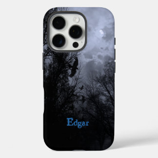 カスタム・ホーンテッド・スカイ・ウィズ・レイヴンズ・ブルーミスト iPhoneケース iPhone 16 Proケース