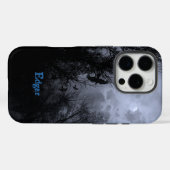カスタム・ホーンテッド・スカイ・ウィズ・レイヴンズ・ブルーミスト iPhoneケース Case-Mate iPhoneケース (裏面 (横))