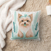 カスタム ボーホー キュート ヨークシャー ピロー パステル グリーン (ブランケット)