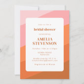 カスタム ボーホー ピンク オレンジ テラコッタ ブライダル シャワー 招待状 (正面)