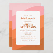 カスタム ボーホー ピンク オレンジ テラコッタ ブライダル シャワー 招待状 (正面/裏面)