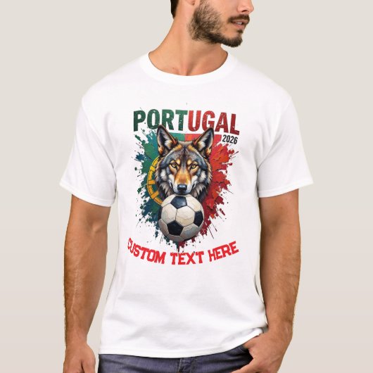 カスタム ポルトガル代表サッカーチーム ファン Tシャツ (正面)
