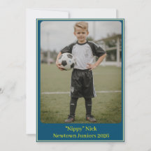 カスタム ポートレート 写真 サッカー 誕生日 パーティー 招待状