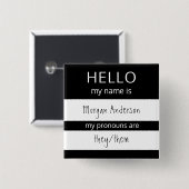 カスタム「マイネーム」代名詞はバッジ 缶バッジ (正面&裏面)