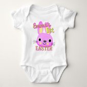 カスタム マイ ファースト イースター バニー 幼児 赤ちゃん 衣装 ベビーボディスーツ (正面)