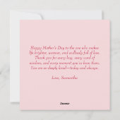 カスタム マザーズデー - ソフト ピンク & レッド ハート | シーズンカード (裏面)