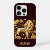 カスタム マジェスティック ゴールド ライオン iPhoneケース (裏面)